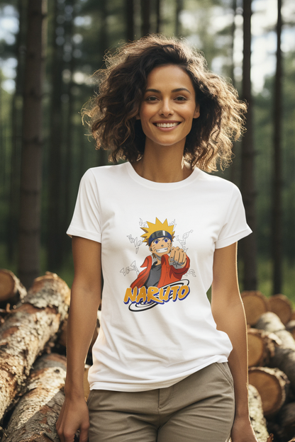 Premium Anime Art T-Shirt - Regular Fit for Women- Naruto