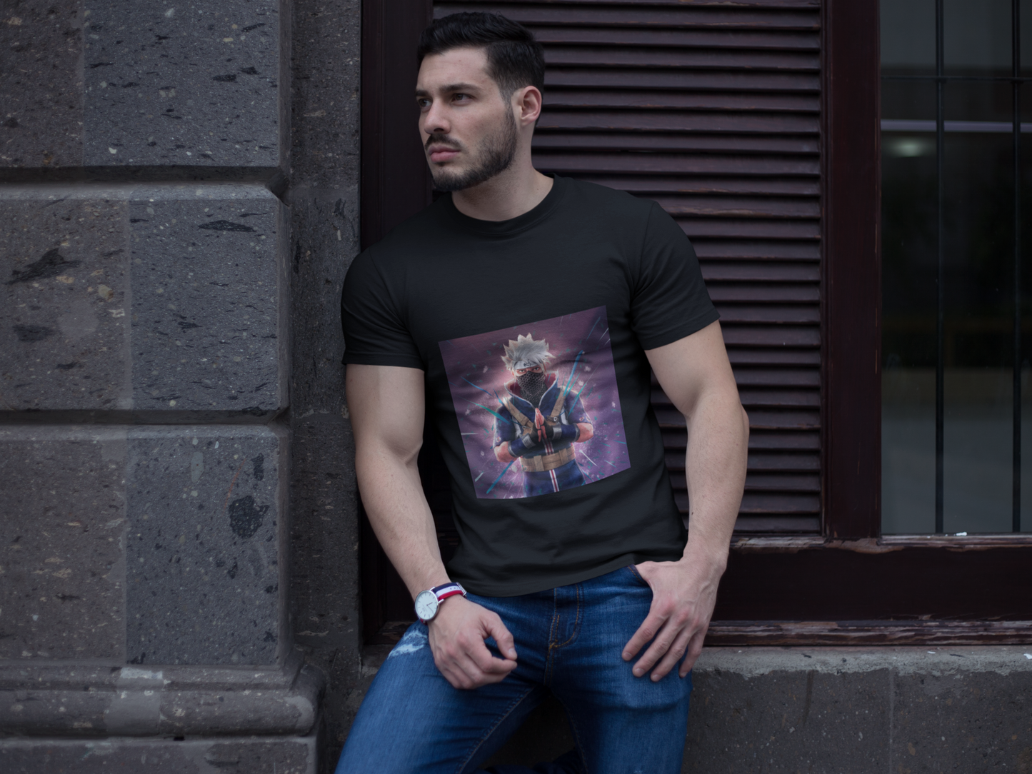 Premium Anime Art T-Shirt - Regular Fit for Men-kaKashi hatake