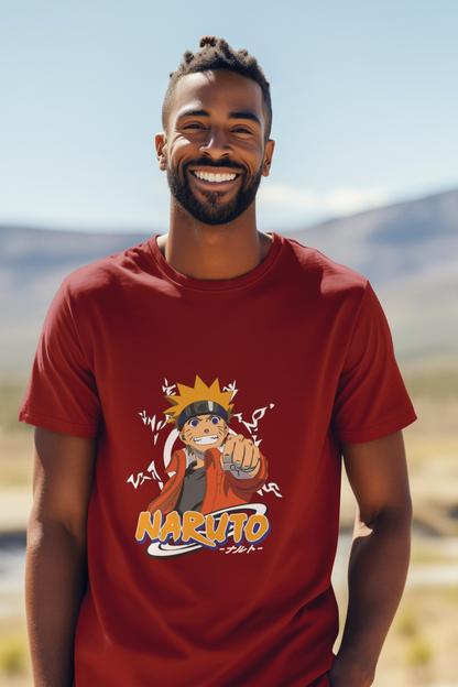 Premium Anime Art T-Shirt - Regular Fit for Men Naruto