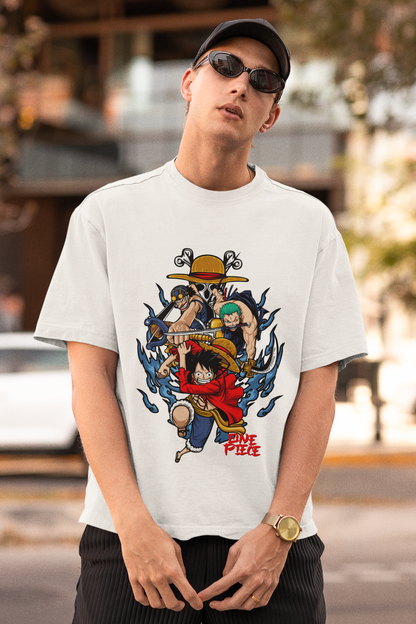 Trendy Unisex Oversized T-Shirts- Baggy T Shirt- Monkey D. Luffy.