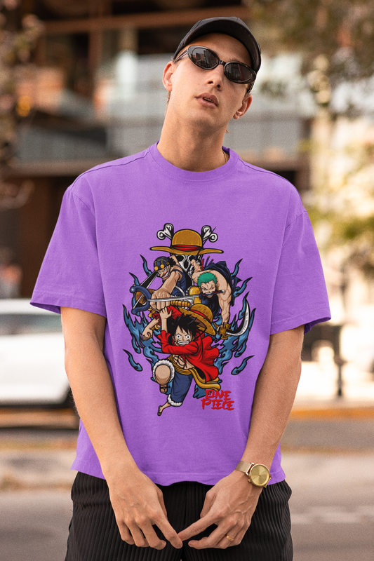 Trendy Unisex Oversized T-Shirts- Baggy T Shirt- Monkey D. Luffy.