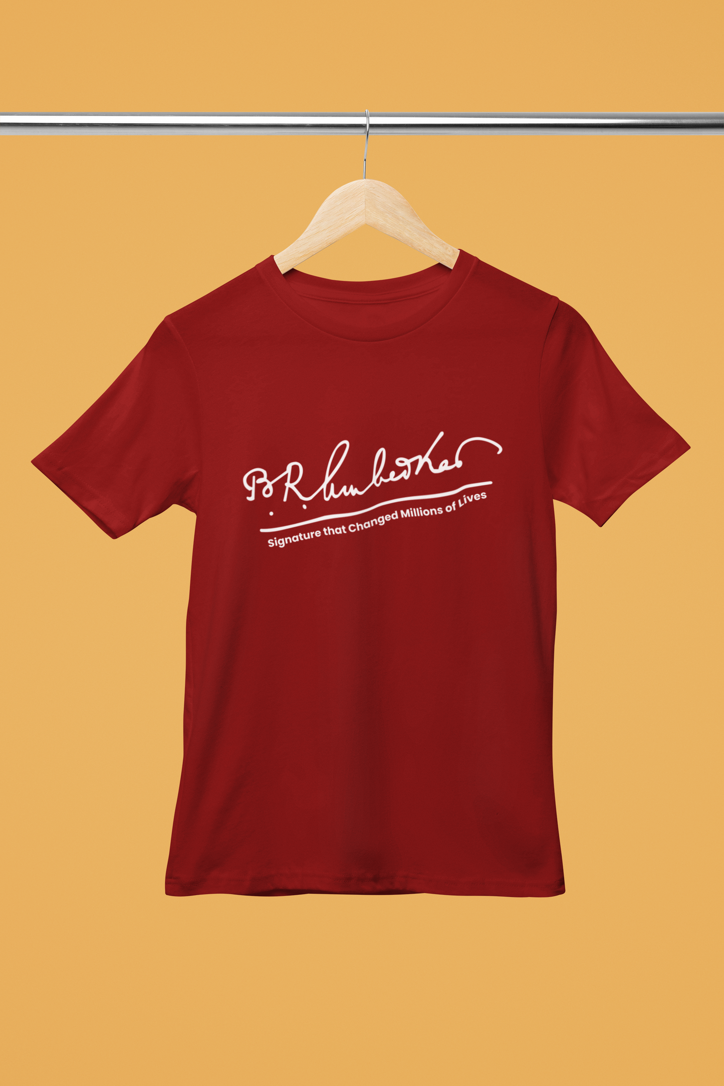 Dr. Babasaheb Ambedkar T Shirt for Men-Signature with Slogan