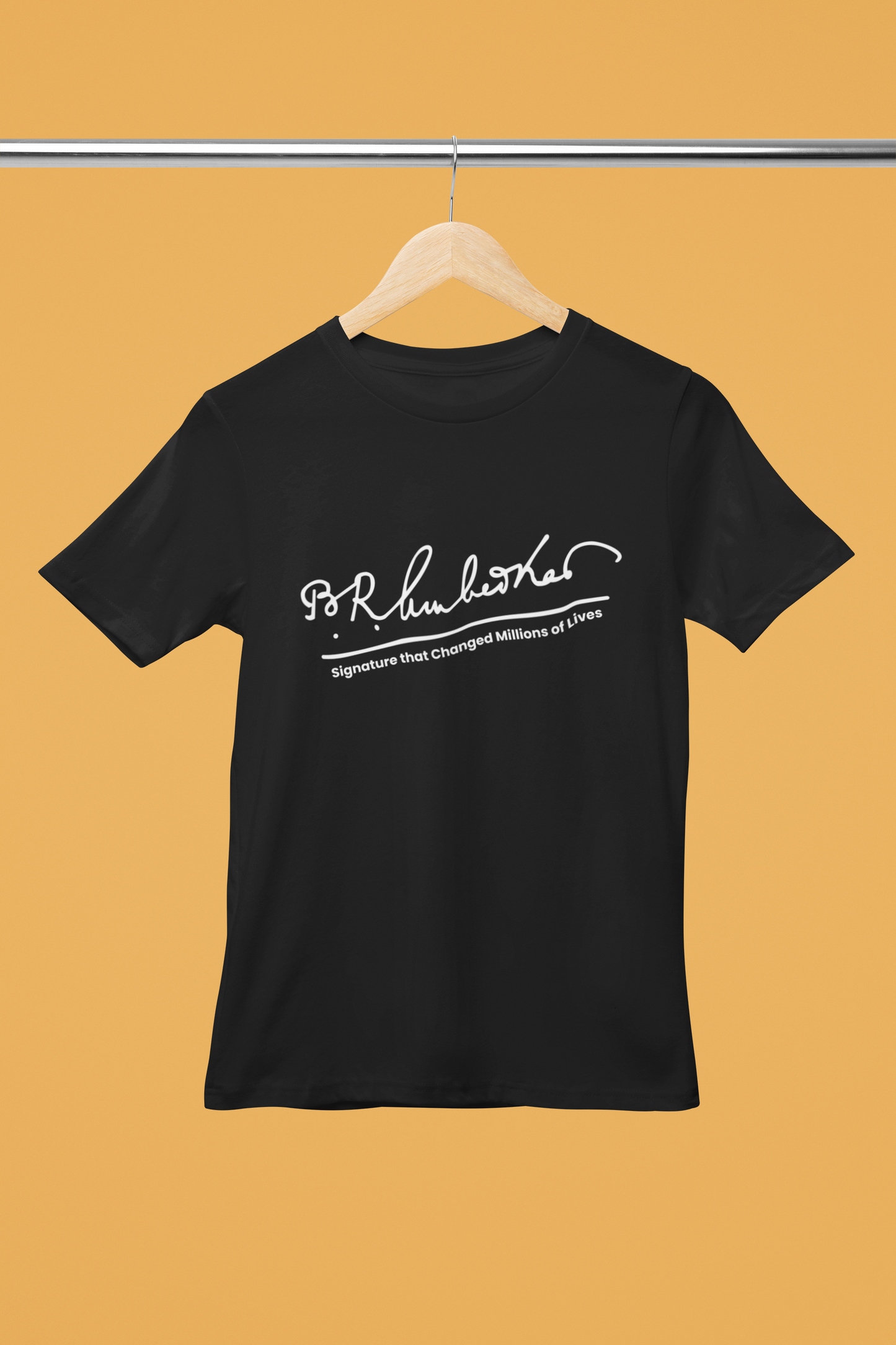 Dr. Babasaheb Ambedkar T Shirt for Men-Signature with Slogan