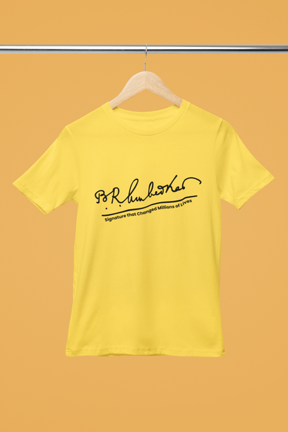Dr. Babasaheb Ambedkar T Shirt for Men-Signature with Slogan