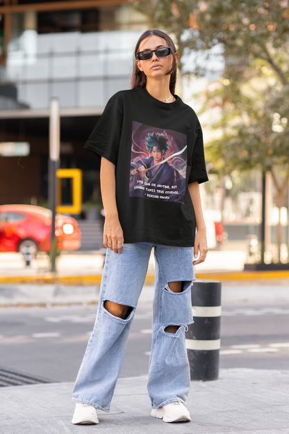 Trendy Unisex Oversized T-Shirts- Baggy T Shirt- Kenshin Himura