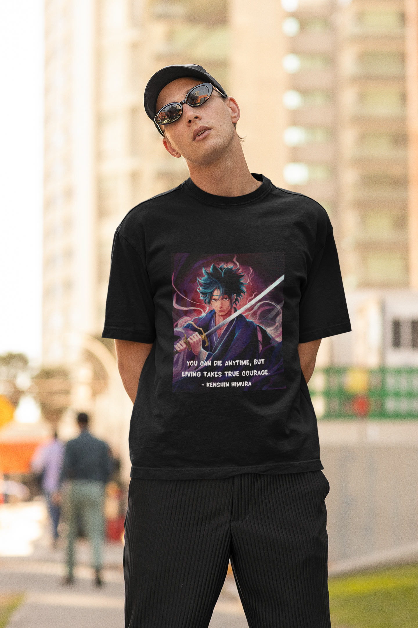 Trendy Unisex Oversized T-Shirts- Baggy T Shirt- Kenshin Himura