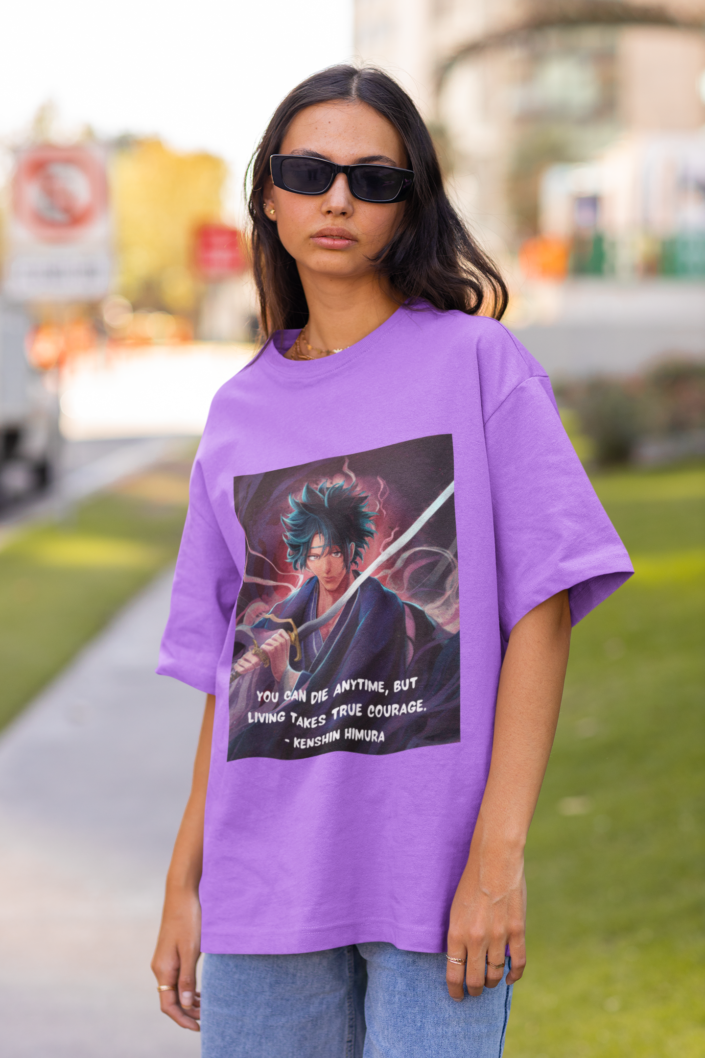 Trendy Unisex Oversized T-Shirts- Baggy T Shirt- Kenshin Himura