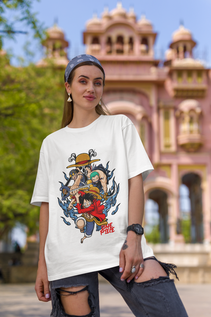 Trendy Unisex Oversized T-Shirts- Baggy T Shirt- Monkey D. Luffy.