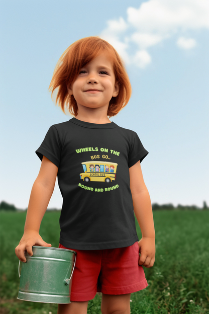 T-Shirt for Kid's Round Neck- Wheels on The Bus