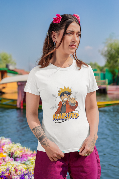 Premium Anime Art T-Shirt - Regular Fit for Women- Naruto