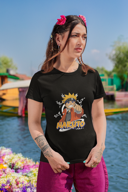 Premium Anime Art T-Shirt - Regular Fit for Women- Naruto