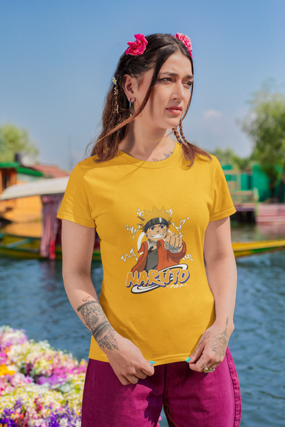 Premium Anime Art T-Shirt - Regular Fit for Women- Naruto