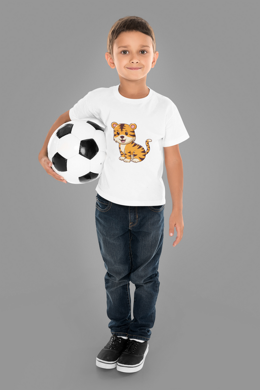 T-Shirt for Kid's Round Neck- Tiger