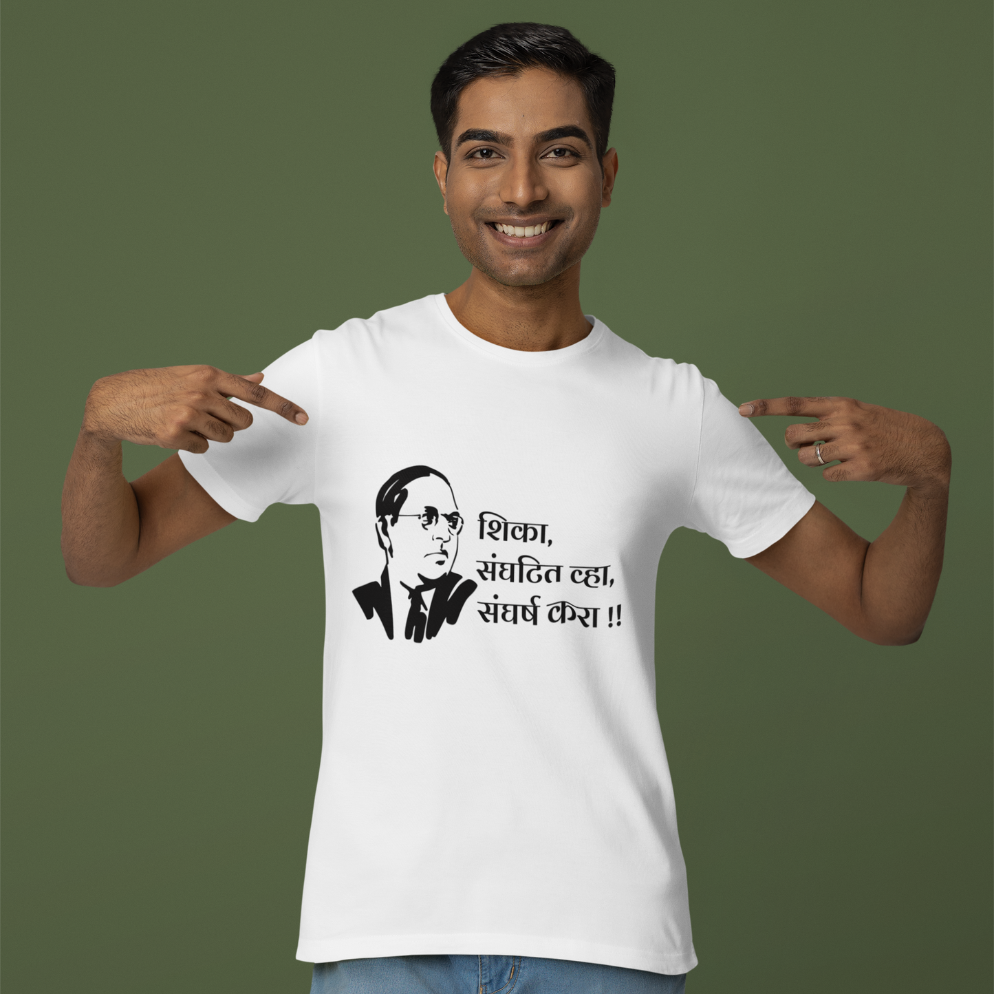 Dr. Babasaheb Ambedkar T Shirt for Men शिका संघटित व्हा, संघर्ष करा