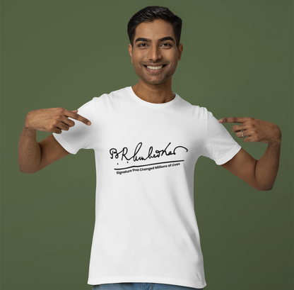 Dr. Babasaheb Ambedkar T Shirt for Men-Signature with Slogan