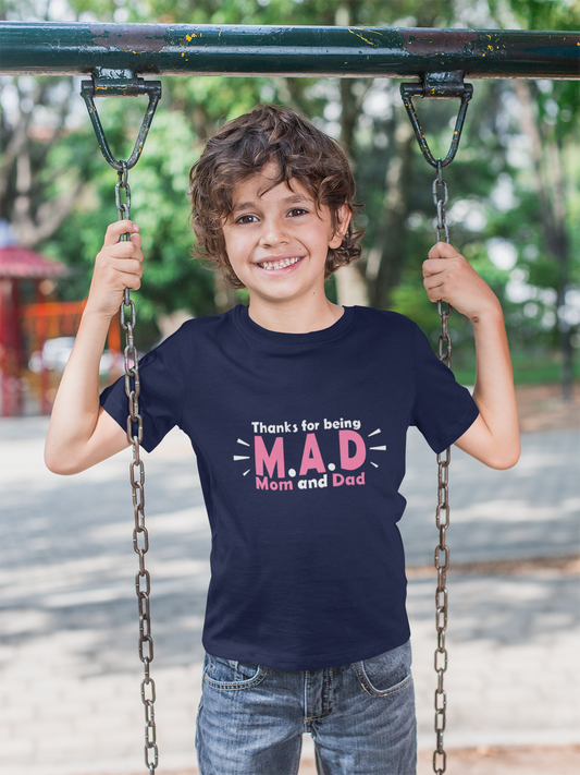 T-Shirt for Kid's Round Neck- Mom & Dad