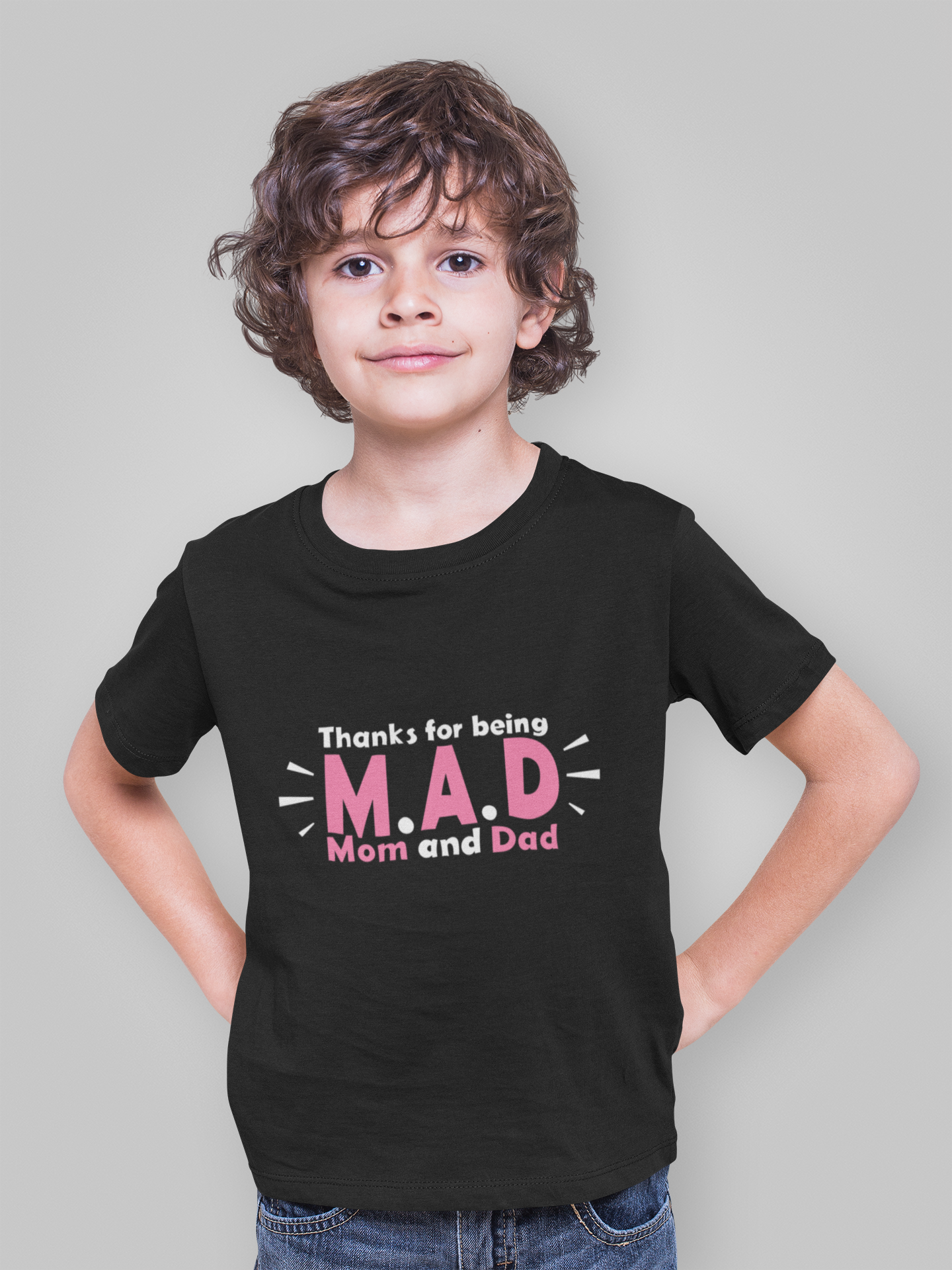 T-Shirt for Kid's Round Neck- Mom & Dad