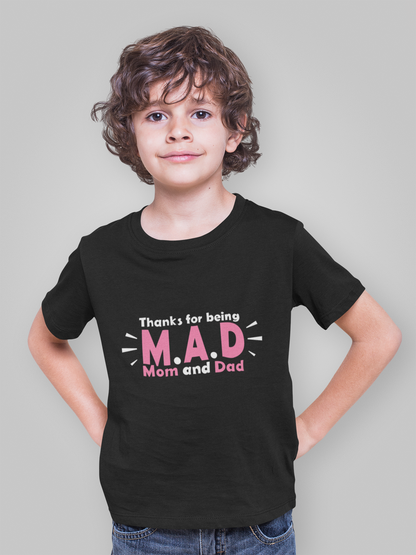 T-Shirt for Kid's Round Neck- Mom & Dad