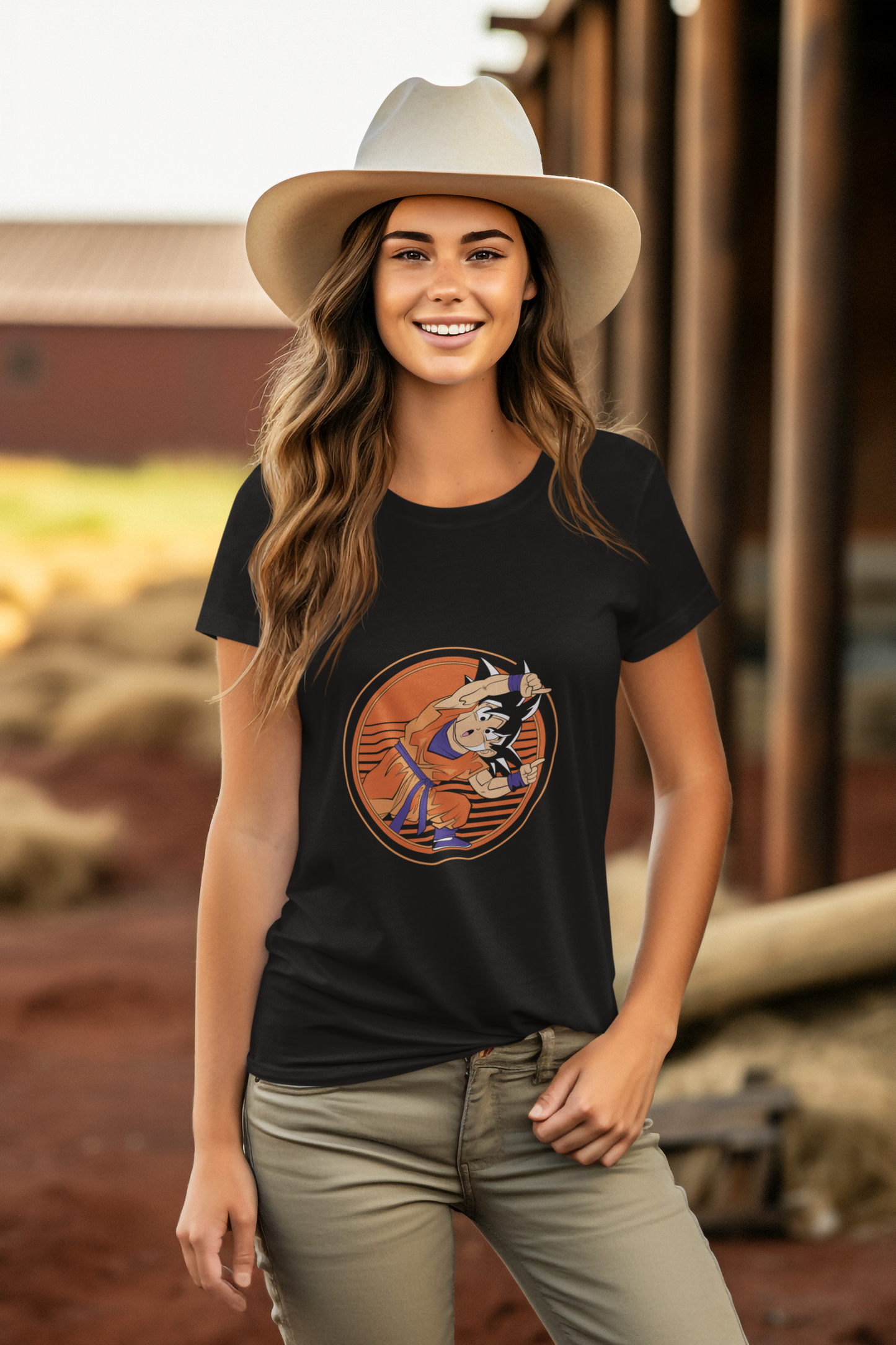 Premium Anime Art T-Shirt - Regular Fit for Women- Goku